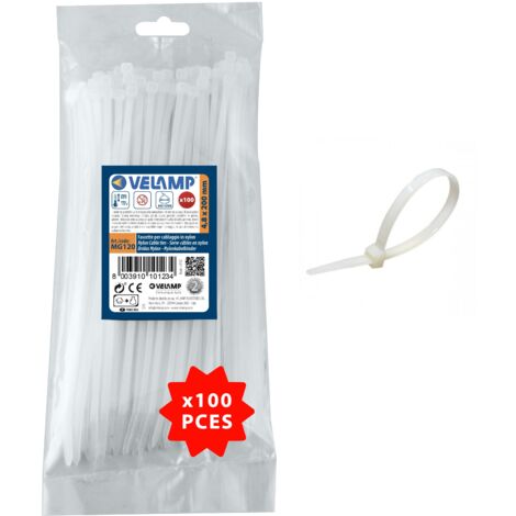 Fascette bianche in nylon 4,8x200 100pz