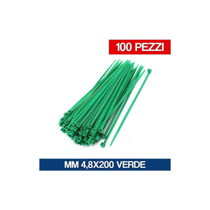Fraschetti - fascetta fascette di cablaggio in plastica neutra verde nera varie misure 18809V mm 4,8X200 verde (32274)