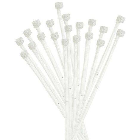 Fascette di cablaggio Plastica 200x3,5mm 100 pezzi Bianche