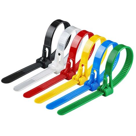Fascette fermacavi in plastica riutilizzabili CHOYCLIT 4x150mm, fascette fermacavi colorate, fascette fermacavi in nylon, fascette fermacavi resistenti ai raggi UV - Confezione da 360 pezzi