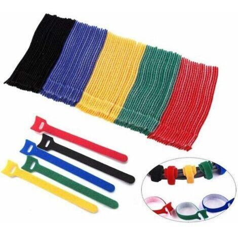 Fascette per cavi in 5 colori diversi - 100 pezzi.