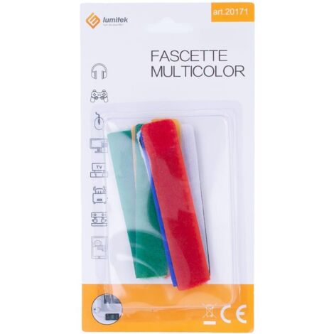 Fascette Regolabili e Riutilizzabili in Nylon, 6 Pezzi Multicolore 2x18.4cm