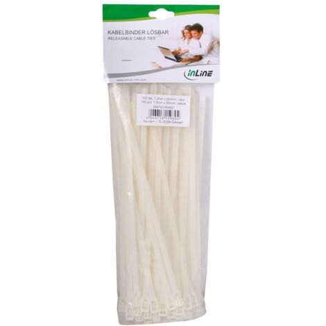 Fascette riutilizzabili inline cable tie reusable 300 mm 100 pack