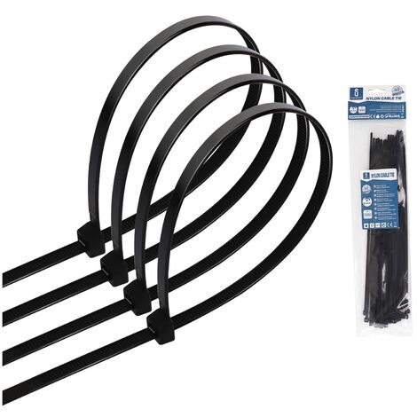 Fascette stringicavo 3,6x250mm nere Confezione 40pz Aigostar