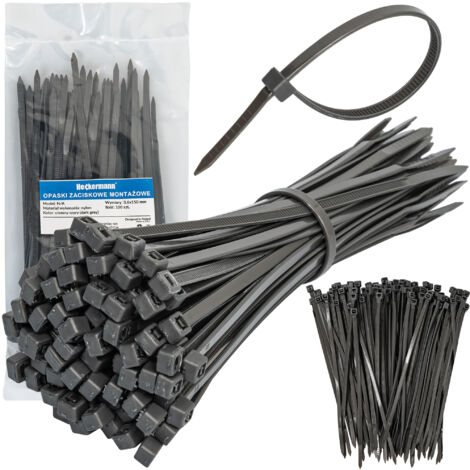 Fascette stringicavo Heckermann 3,6x150 mm, 100 pezzi - Grigie