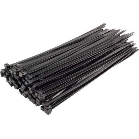 Fascette stringicavo in nylon - 300 mm x 7,6 mm - Nere - Fascette stringicavo ultra resistenti - Confezione da 100