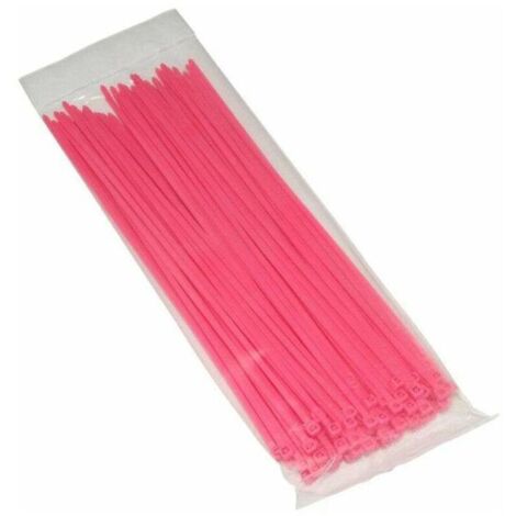 Fascette stringicavo in plastica da 250 mm, in nylon da 3,6 mm, universali, rosa (100 pezzi)