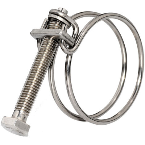 Fascette stringitubo a doppio filo, Fascetta stringitubo in acciaio inossidabile, Fascetta stringitubo, Fascetta stringitubo in metallo, Regolabile, Fascetta stringitubo, Acciaio inossidabile (21-25mm