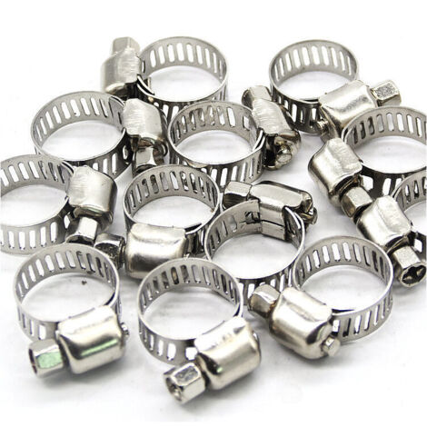 Fascette stringitubo in acciaio inossidabile, fascette stringitubo regolabili da 13 a 19 mm per tubi del carburante, tubi in gomma, fascette fisse..DEBUNS