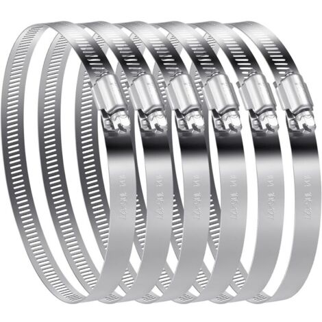 Fascette stringitubo regolabili in acciaio inossidabile Ulisem 6 pezzi (105-127 mm) - Ideali per tubi dell'acqua, serbatoi del gas e tubi per autoveicoli