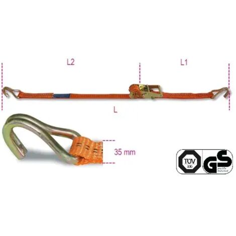 Fascia a cricchetto Betafer Robur 8181 6 alta tenacitA  ganci a uncino 1000 Kg