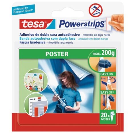 Fascia biadesiva powerstrips poster tesa pz 20 tenuta max 200gr