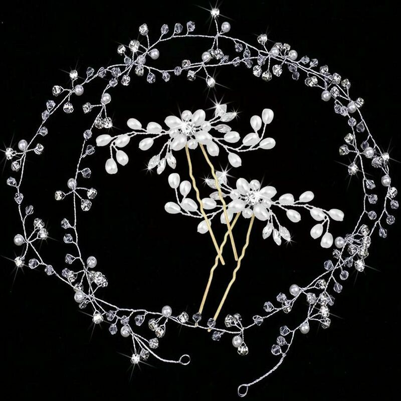 Fascia da sposa in cristallo 3 pezzi - Perline