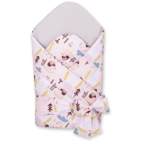 Fascia porta bebè 2 in 1 con lacci, rigida e morbida - orsacchiotti e ricci rosa