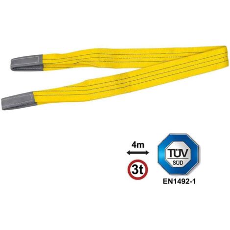 Fascia Sollevamento 4m Asola/Asola Gialla - 3 Ton - Norma EN 1492-1 Certificata T&UumlV