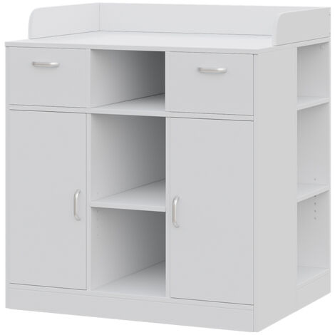 Vicco Fasciatoio Leo Bianco 60x103 Cm - Comò Con Cassetti E Piano Cambio Rimovibile - Foto 3