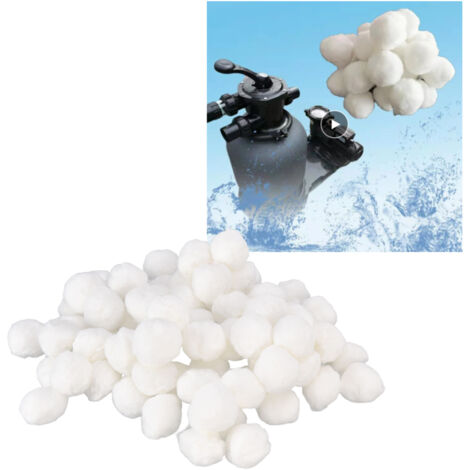 Faserball 700g Weißer Poolfilterball zur Reinigung von Poolpumpen, Aquarien und Spas, umweltfreundlicher, wiederverwendbarer Filterball (3 Monate)