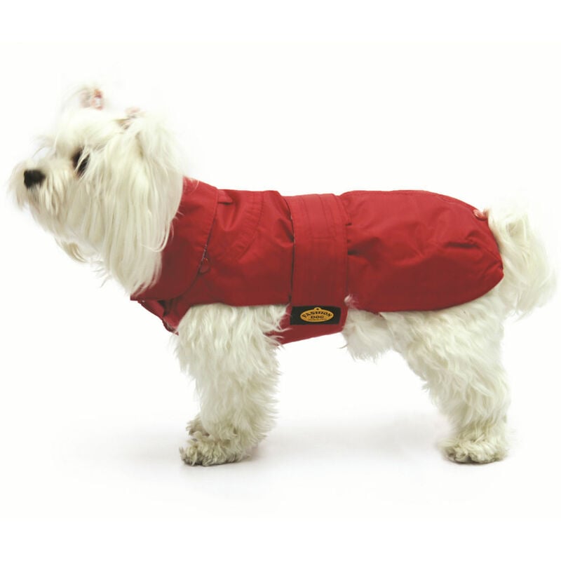 Manteau pour chien avec doublure en fausse fourrure - Rouge - 33 cm - Fashion Dog