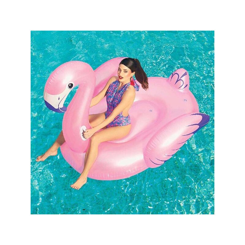 Trade Shop Traesio - Flamingo Fashion Gigante De Lujo Montable 173 X 170 Cm Pink Island