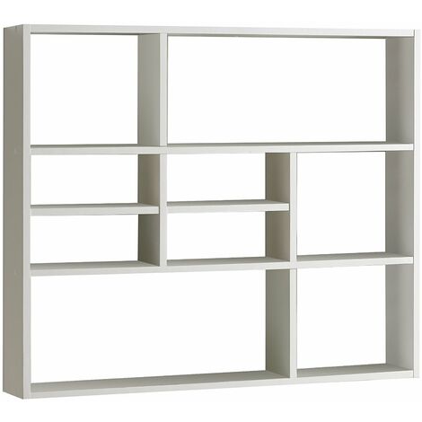 Relaxdays Mensola da Parete a Incastro, HLP:40x40x12 cm, Scaffale Ripiani  Portaoggetti, Libreria Sospesa da Muro, Bianco