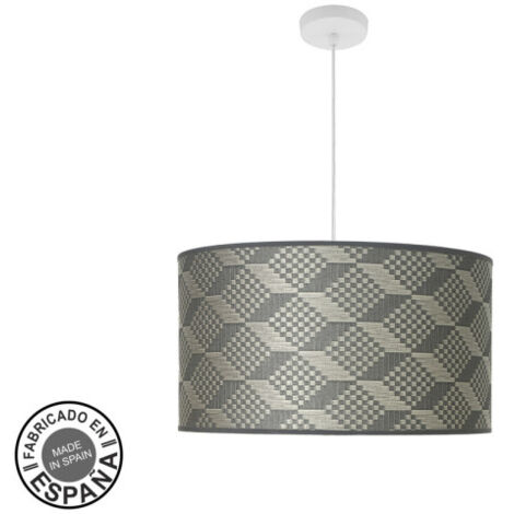 Fashion Pendelleuchte 3xe27 weiß/tetrisgrau regx50x50cm mit Diffusor