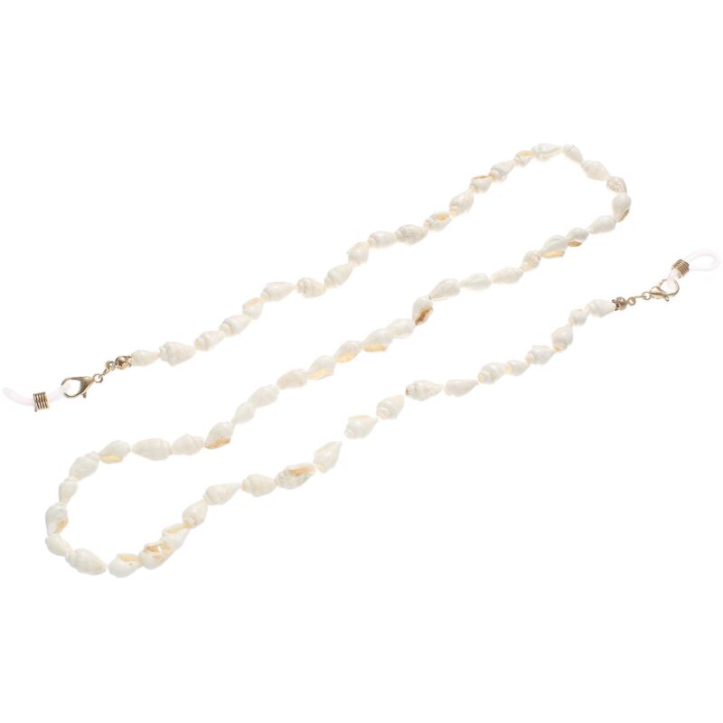 Fashionable Shell Beaded Sunglasses Chain, Decorative Sunglasses Chain for Women, White, 75cm