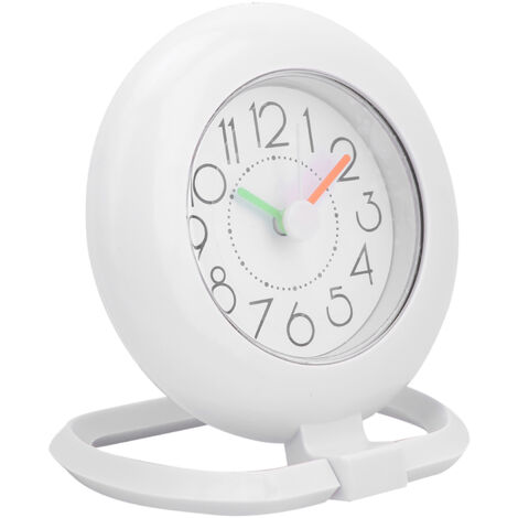 Fashionable Waterproof Dual Use Hanging Table Clock Bathroom Kitchen Home Decoration (White)