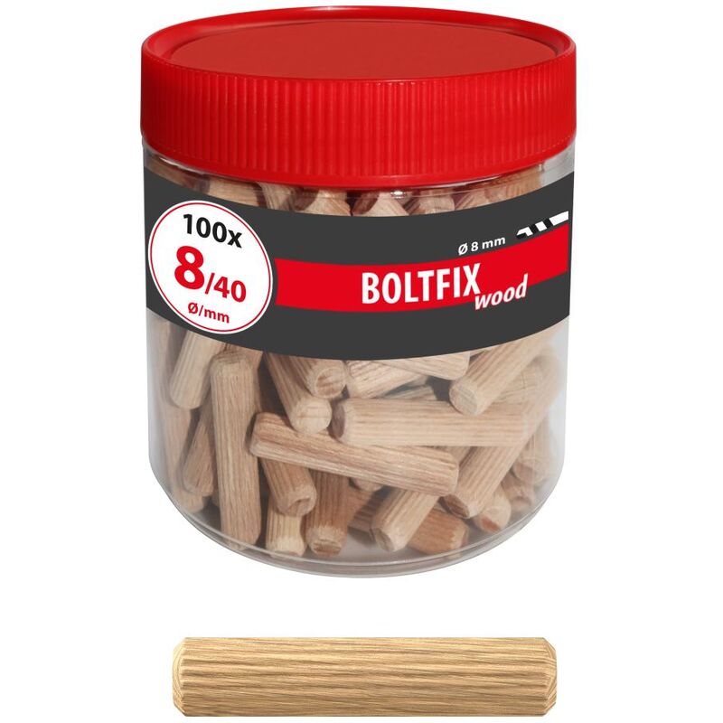 Image of Boltfix in legno in legno in legno 8x40 mm, dubi tubolari fatti in faggio solido