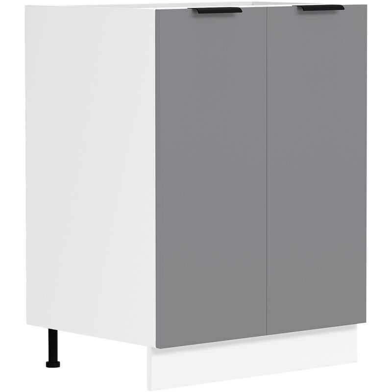 Ebuy24 - Fasola Küchenunterschrank 60 Cm 2 Türen Anthrazit Grau, Weiß.