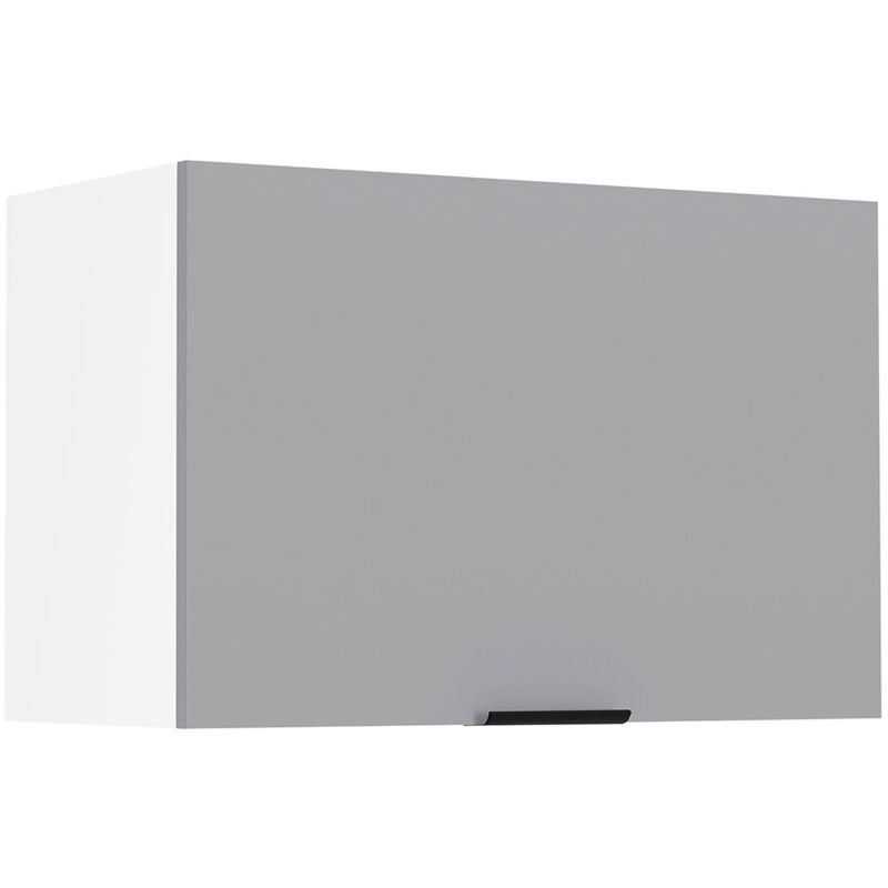 Fasola meuble haut de cuisine , pour capot 60 cm 1 porte gris anthracite, blanc.