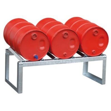 Fassbock L1155xB545xH455mm silber verz.Fassanzahl 3x60l BAUER