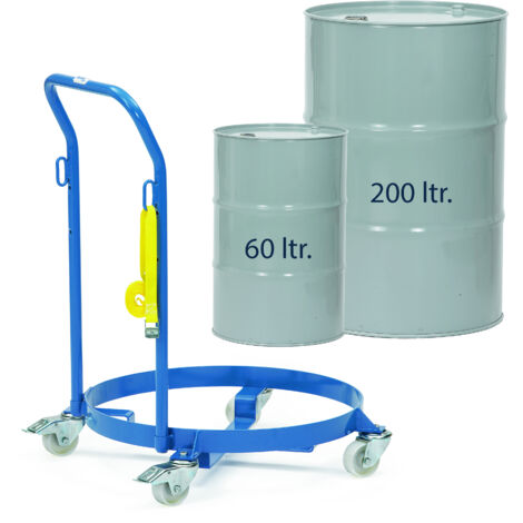 Fassroller 1360 für 60/200 Liter mit Schiebebügel