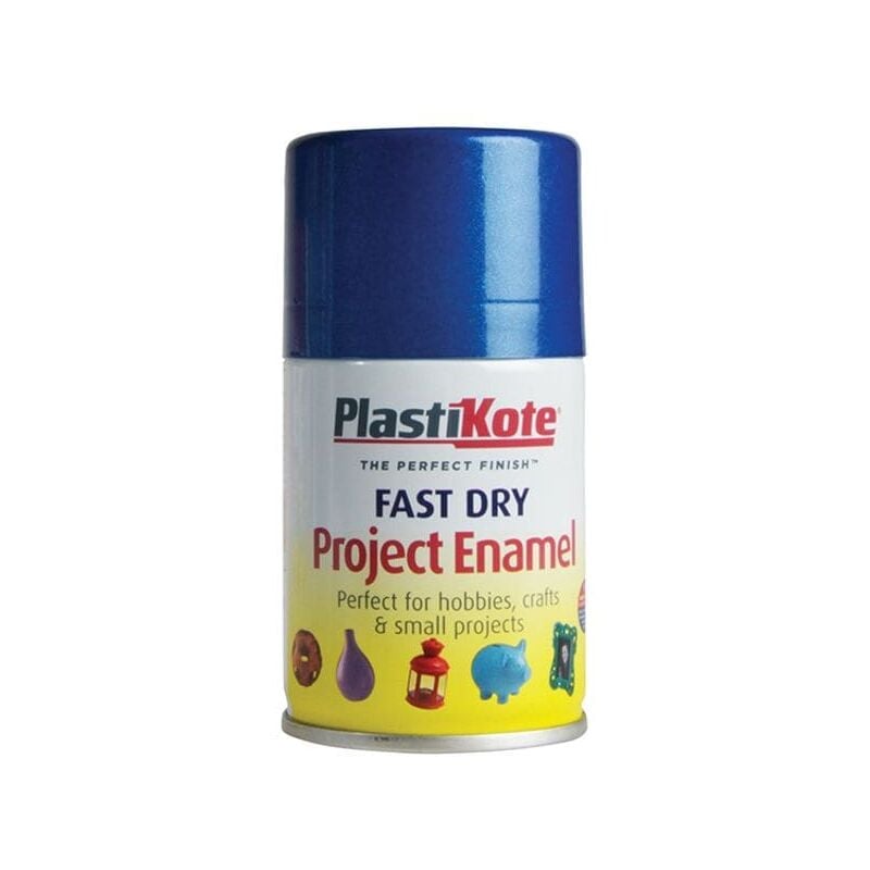 Plasti-kote - PlastiKote Fast Dry Enamel Aerosol Metallic Blue 100ml PKT135S - Blue