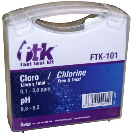Fast Test Kit Cloro libre, total y pH. FTK-101. 102077.