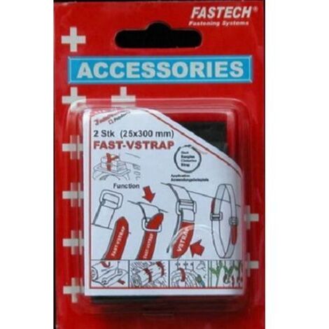 FASTECH® 688-330KC Bande auto-agrippante avec boucle partie velours et partie agrippante (L x l) 300 mm x 25 mm noir, rouge 2 pc(s) S26678