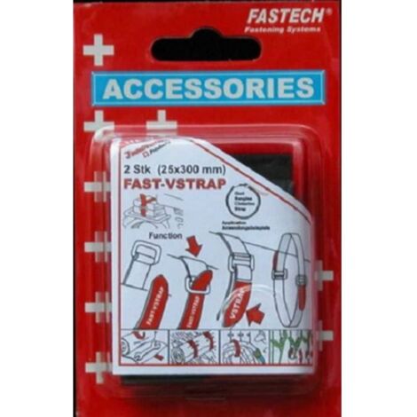FASTECH® 688-330KC Nastro a strappo con fibbia Lato morbido e lato rigido (L x L) 300 mm x 25 mm Nero, Rosso 2 pz.