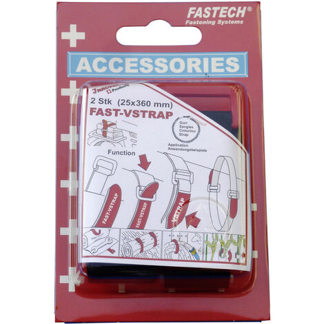 FASTECH® 688-360K  Klettband mit Gurt Haft- und Flauschteil (L x B) 360 mm x 25 mm Schwarz 2 St.