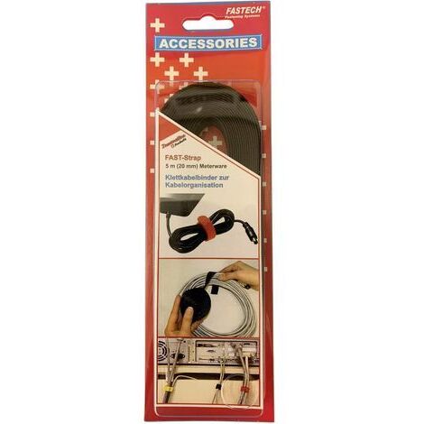 FASTECH® 697-330C Bande auto-agrippante pour grouper partie velours et partie agrippante (L x l) 5000 mm x 20 mm noir 5 m S26697