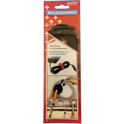 FASTECH® 697-330C Nastro a strappo per raggruppare Lato morbido e lato rigido (L x L) 5000 mm x 20 mm Nero 5 m
