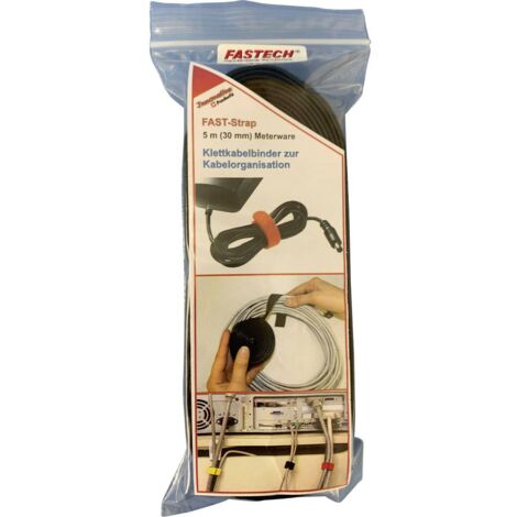FASTECH® 698-330-Bag Nastro a strappo per raggruppare Lato morbido e lato rigido (L x L) 5000 mm x 30 mm Nero 5 m