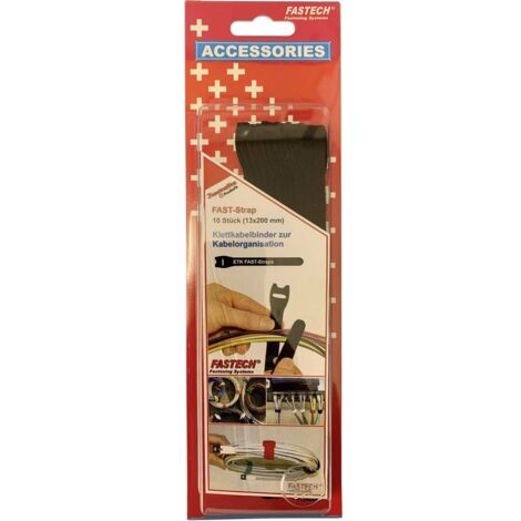 FASTECH® 802-330 Fascette a strappo per raggruppare Lato morbido e lato rigido (L x L) 200 mm x 13 mm Nero 10 pz.