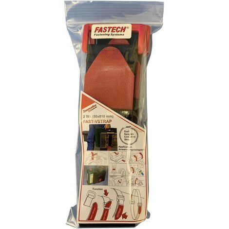 FASTECH® 906-810-Bag  Klettband mit Gurt Haft- und Flauschteil (L x B) 810 mm x 50 mm Schwarz, Rot 2