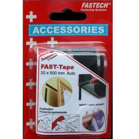 FASTECH® 908-330 Klettband zum Aufkleben Hotmelt Haft- und Flauschteil (L x B) 500 mm x 20 mm Schwar