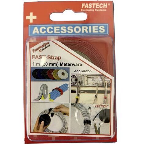 FASTECH® 910-530C  Klettband zum Bündeln Haft- und Flauschteil (L x B) 1000 mm x 20 mm Rot 1 m