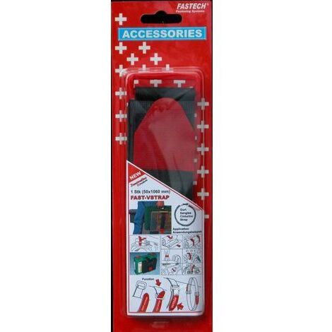 FASTECH® 911-330C  Klettband mit Gurt Haft- und Flauschteil (L x B) 1060 mm x 50 mm Schwarz, Rot 1 S