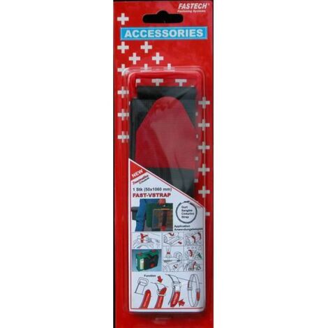 FASTECH® 911-330C Nastro a strappo con fibbia Lato morbido e lato rigido (L x L) 1060 mm x 50 mm Nero, Rosso 1 pz.