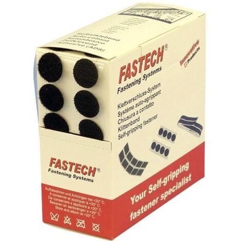 FASTECH® B20-COIN999905 Klettpunkte zum Aufkleben Hotmelt Haft- und Flauschteil (Ø) 20 mm Schwarz 46