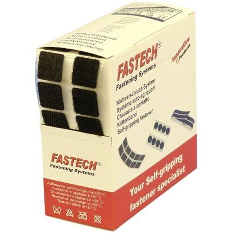 FASTECH® B20-SQ999905 Klettquadrate zum Aufkleben Hotmelt Haft- und Flauschteil (L x B) 20 mm x 20 m