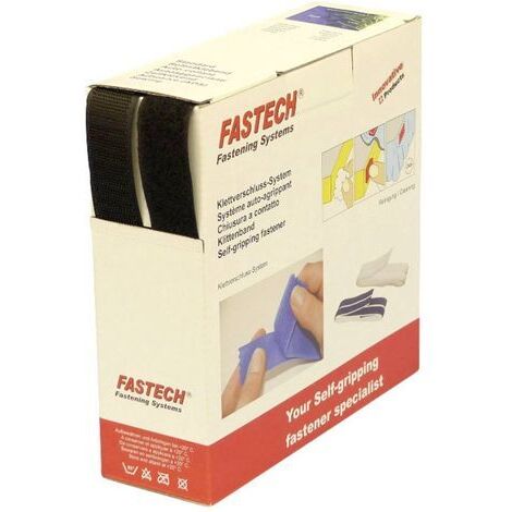 FASTECH® B25-STD999910 Klettband zum Aufnähen Haft- und Flauschteil (L x B) 10 m x 25 mm Schwarz 10