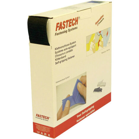 FASTECH® B50-SK-H-999925 Klettband zum Aufkleben Hotmelt Haftteil (L x B) 25000 mm x 50 mm Schwarz 2